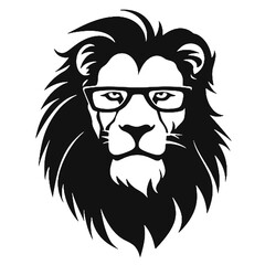 Lion in Business Attire  silhouette. isolated on white background. Vector illustration