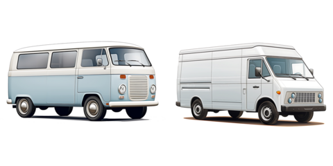 White van isolated on white background