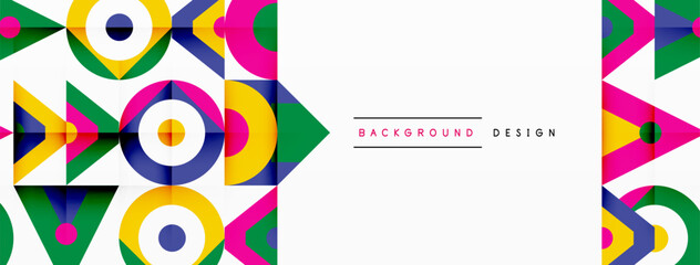 Colorful circle and triangle abstract background. Template for wallpaper, banner, presentation, background