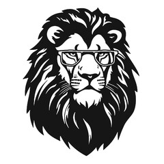 Lion in Business Attire  silhouette. isolated on white background. Vector illustration