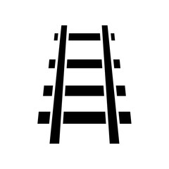 railroad icon, silhouette vector isolated on white background. simple and modern design