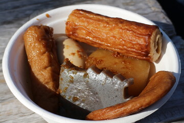 Himeji-style oden from a food stall in Himeji, Japan