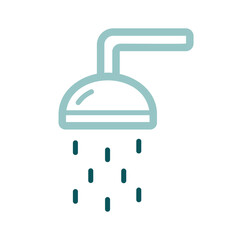 Beach shower flat vector icon. Summer sign