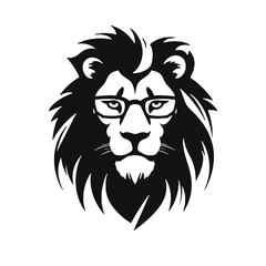 Lion in Business Attire  silhouette. isolated on white background. Vector illustration