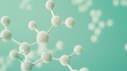 Aspirin Molecule in a Calming Pastel Green Background for Pain Relief Concepts