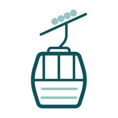 Ski lift gondola flat vector isolated icon © nasik