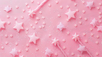 pastel pink starry celebration background for festive occasions