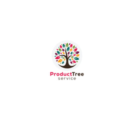 creative colourful abstract tree freedom logotype concept