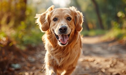 Running with her dog, the woman is having fun.