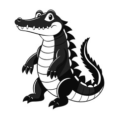 Crocodile Silhouette Vector Illustration
