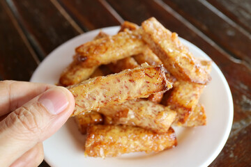 Closeup of Mouthwatering Deep Fried Sugar Coated Taro Sticks
