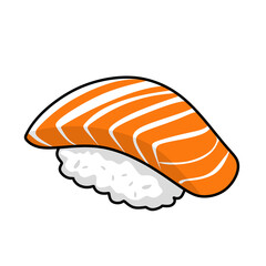 Nigiri Sushi with salmon or japanese food vector illustration