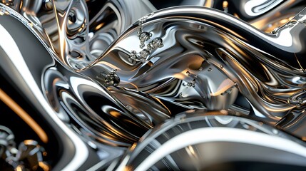 Hypnotic swirls of liquid metal textures, adding a futuristic touch to designs. 