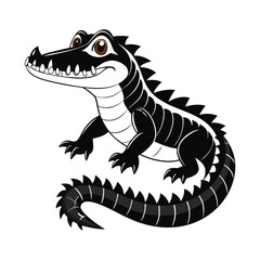 Crocodile Silhouette Vector Illustration
