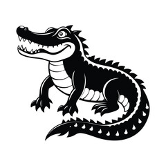 Crocodile Silhouette Vector Illustration
