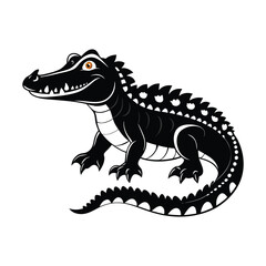 Crocodile Silhouette Vector Illustration
