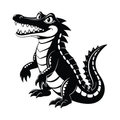 Crocodile Silhouette Vector Illustration

