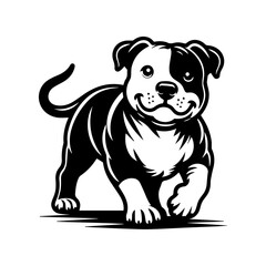 Fototapeta premium cute pitbull dog logo design