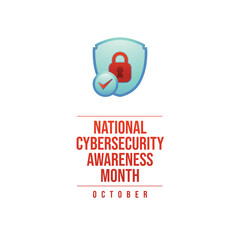 National Cybersecurity Awareness Month vector design template good for celebration usage. Cybersecurity Awareness design. Flat design. eps 10.