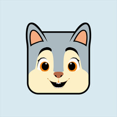 squirrel cute blue illustration funny logo