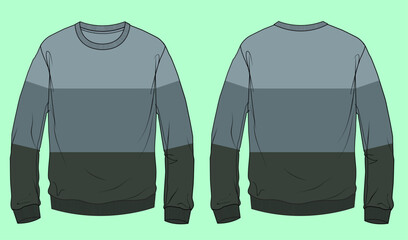 mens Terry fleece colour block sweatshirt fashion illustration flat sketch vector. © MdAbir