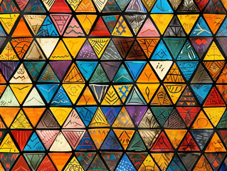 Fototapeta premium Geometric and Abstract Pattern with Bold Colors
