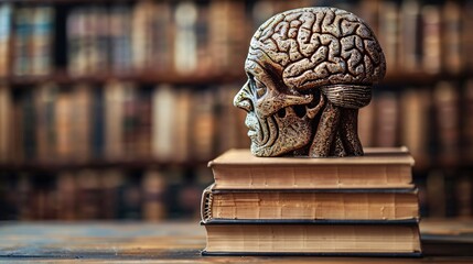 Interactive display on mental health resources at a public library Stock Photo with copy space