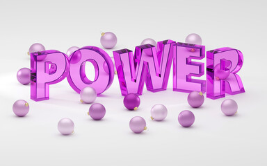 Bright purple sign power Power Minimal Concept 3D render Illustration