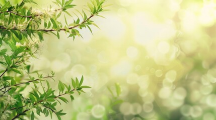 Obraz premium Springtime Botanical Background with Abstract Filter and Copy Space