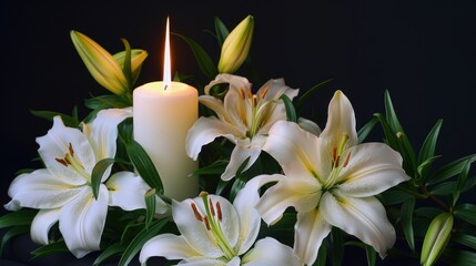 White Lilies and Candle