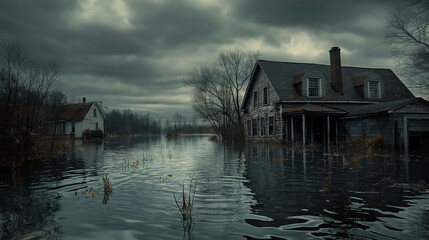Fototapeta premium flooded city due to flood Отправить отзыв Боковые панели История Сохраненные