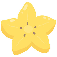 Slice of star fruit 