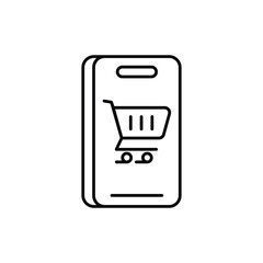 online shop line icon with white background vector stock illustration