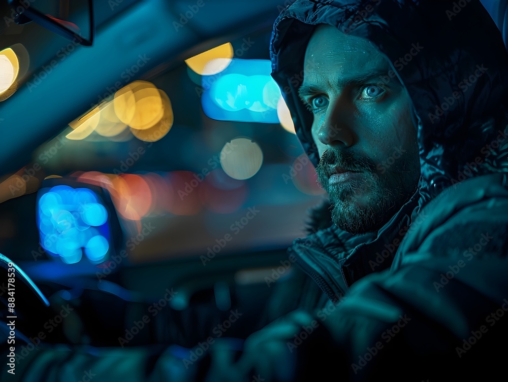 Poster hacker remotely controlling and monitoring a vehicle with live gps tracking and dashboard video feed