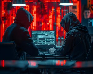 Hacker Utilizing Social Engineering to Gain Unauthorized Access in Workspace Concept