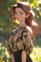 portrait of a woman in autumn park