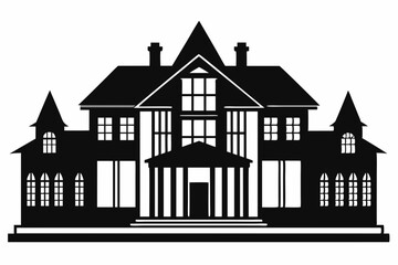Home silhouette, houses black icons isolated on white background. Vector illustration.