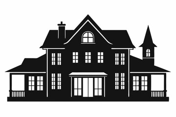 Home silhouette, houses black icons isolated on white background. Vector illustration.