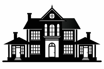 Home silhouette, houses black icons isolated on white background. Vector illustration.