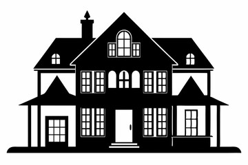 Home silhouette, houses black icons isolated on white background. Vector illustration.