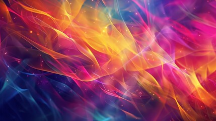 Obraz premium This colorful abstract art showcases dynamic patterns of light waves and energy, creating a vibrant and lively display