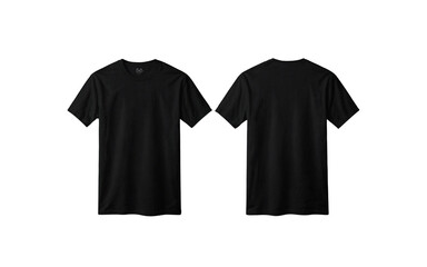 Plain black t-shirt front and back for PNG mockup