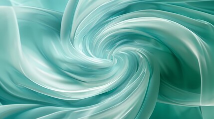 Naklejka premium Mint Green and Seafoam Blue Abstract Swirl Shape - Calming Digital Art