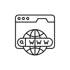 domain line icon with white background vector stock illustration