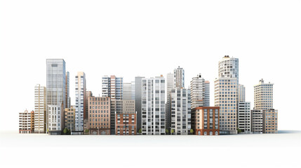 Fototapeta premium modern city skyline, city skyscrapers, A skyline with tall buildings lined up next to each other, urban landscape.