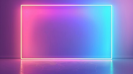 Obraz premium Neon Frame Background with Gradient Colors for Creative Design