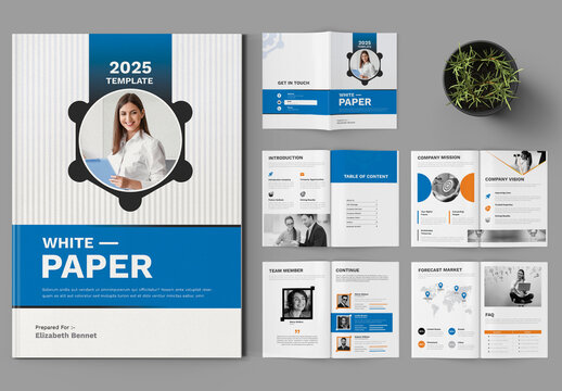 White Paper Brochure Template Layout