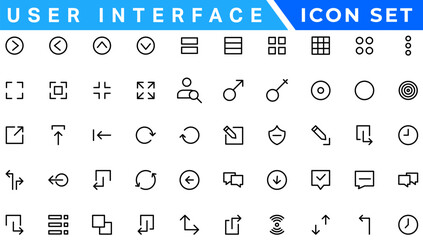 User Interface icons. Basic Web editable stroke icons collection. Vector