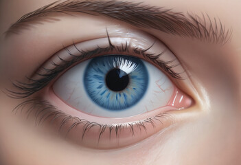 Human blue eye realistic beautiful closeup zoom