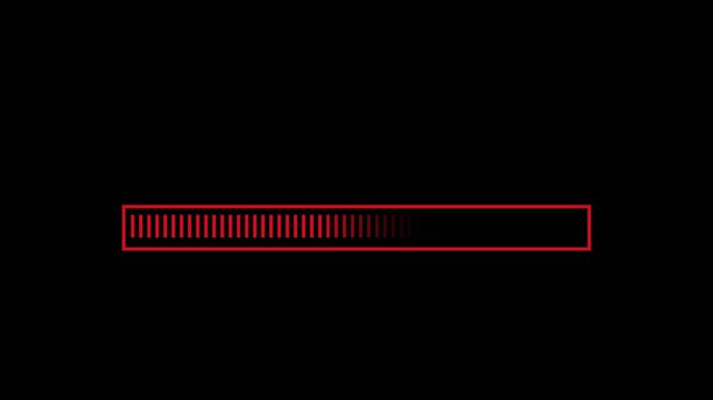 installing software progress bar screen animation video effect on plain black background